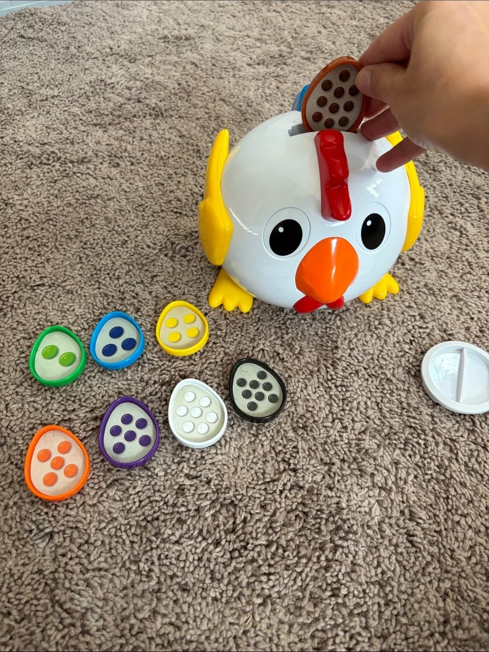 White and Yellow Interactive Chicken Toy for Kids